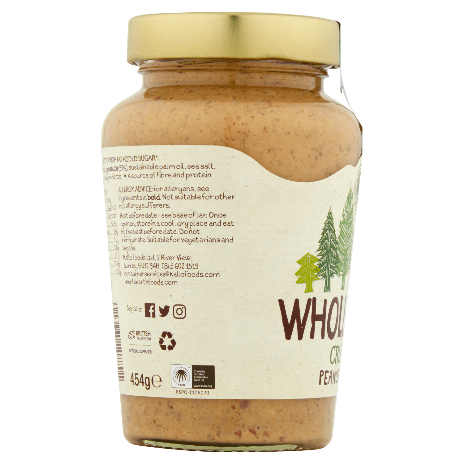 Whole Earth Crunchy Peanut Butter 454g - UK Food & Drink - 5013665108801