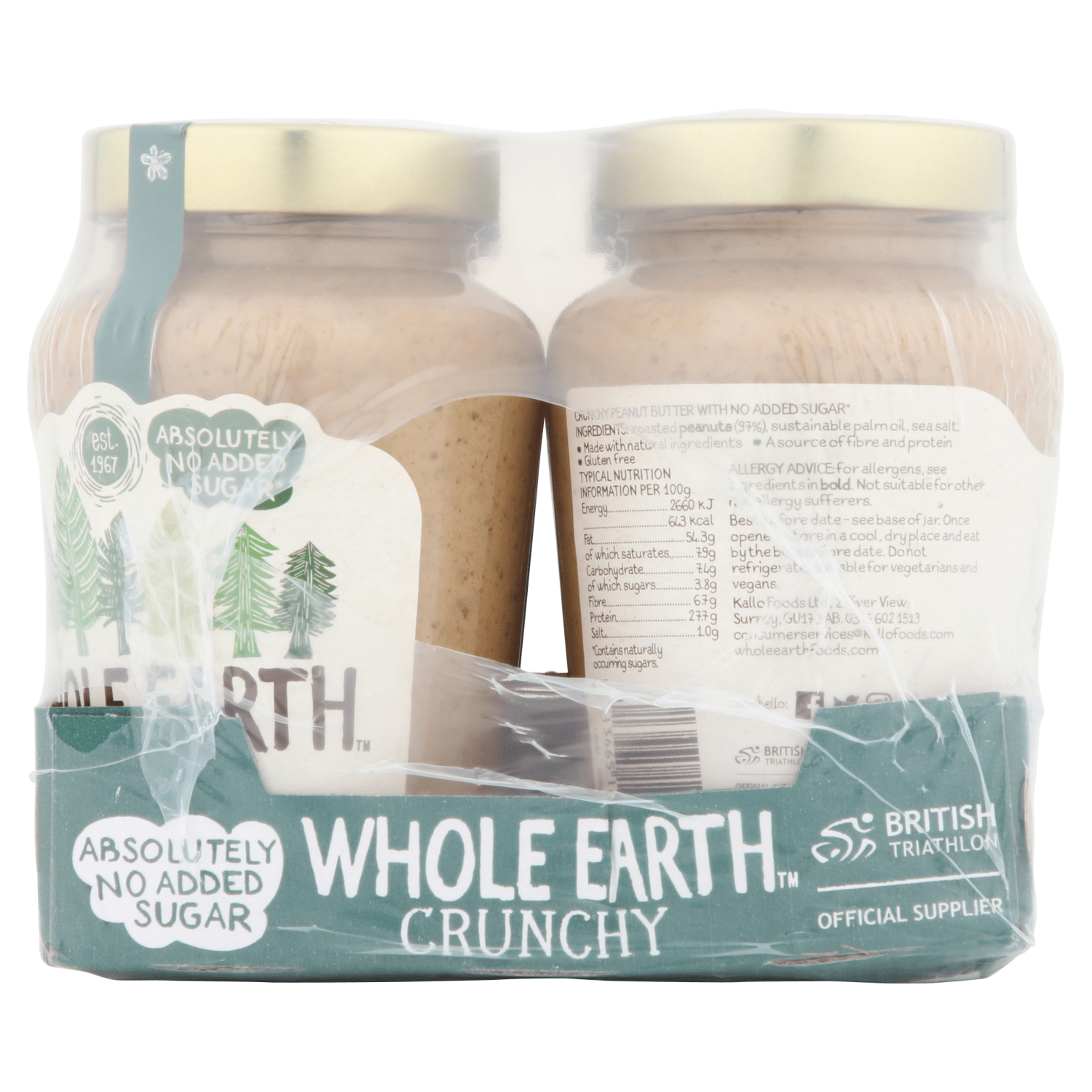 Whole Earth Crunchy Peanut Butter 454g - UK Food & Drink - 5013665108801
