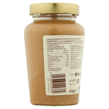 Whole Earth Smooth Peanut Butter 454g - UK Food & Drink - 5013665109389