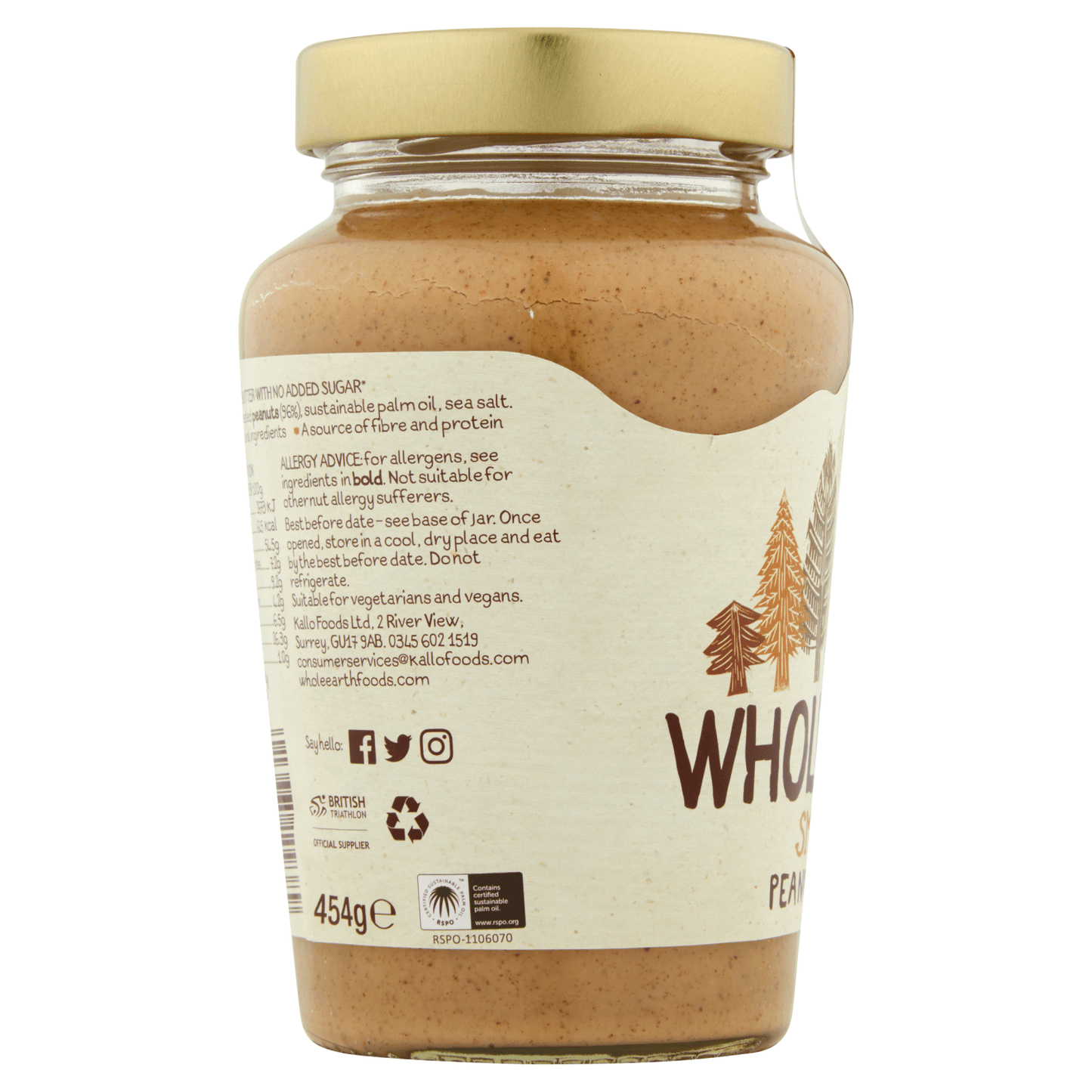 Whole Earth Smooth Peanut Butter 454g - UK Food & Drink - 5013665109389