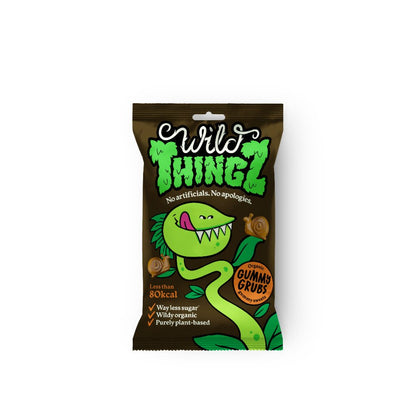 Wild Thingz Organic & Vegan Sweets Gummy Grubs 25g - UK Food & Drink - 5022775000318