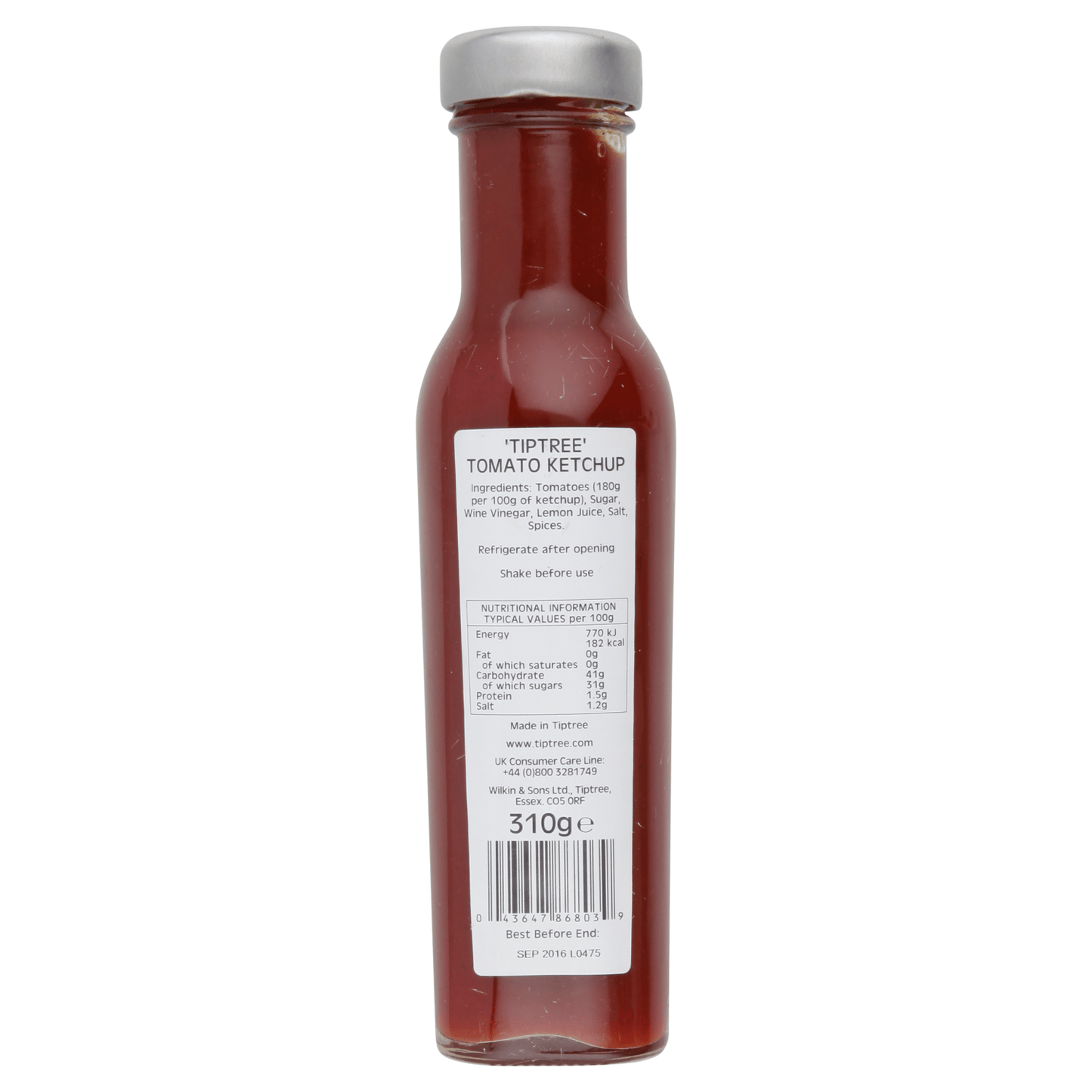 Wilkin & Sons Ltd Tiptree Tomato Ketchup 310g - UK Food & Drink - 43647868039