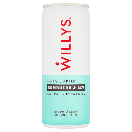 Willy's ACV Organic Sparkling Whole Apple Kombucha + Apple Cider Vinegar 250ml - UK Food & Drink - 5060183134508