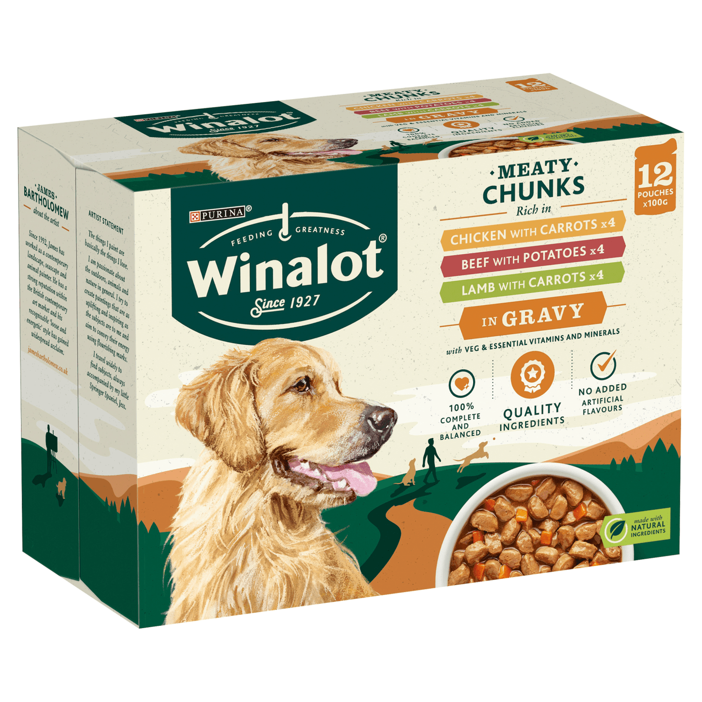 Winalot Perfect Portions Adult Dog Selection in Gravy Chicken & Carrots, Beef & Potatoes 12 x 100g - UK Food & Drink - 7613035605954