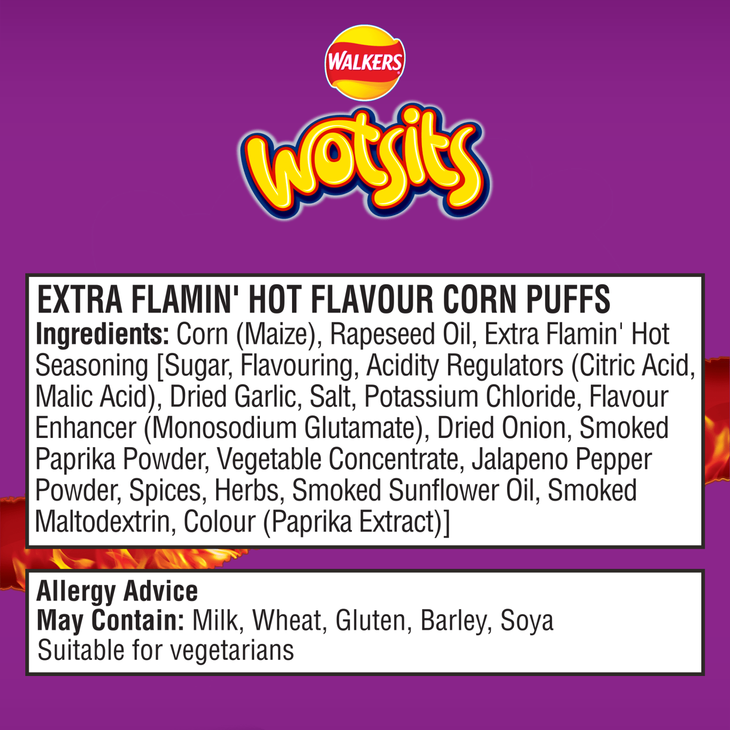 Wotsits Crunchy Extra Flamin' Hot Sharing Bag Crisps 130g - UK Food & Drink - 5000328026251