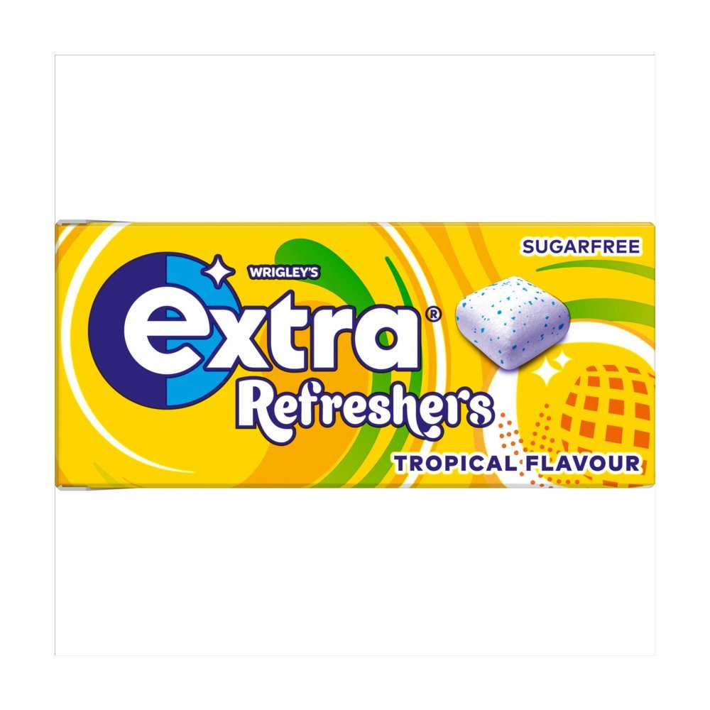 Wrigley's Extra Refreshers 7 Pieces Tropical Flavour Chewing Gum Sugar Free 15.6g - UK Food & Drink - 4009900537339