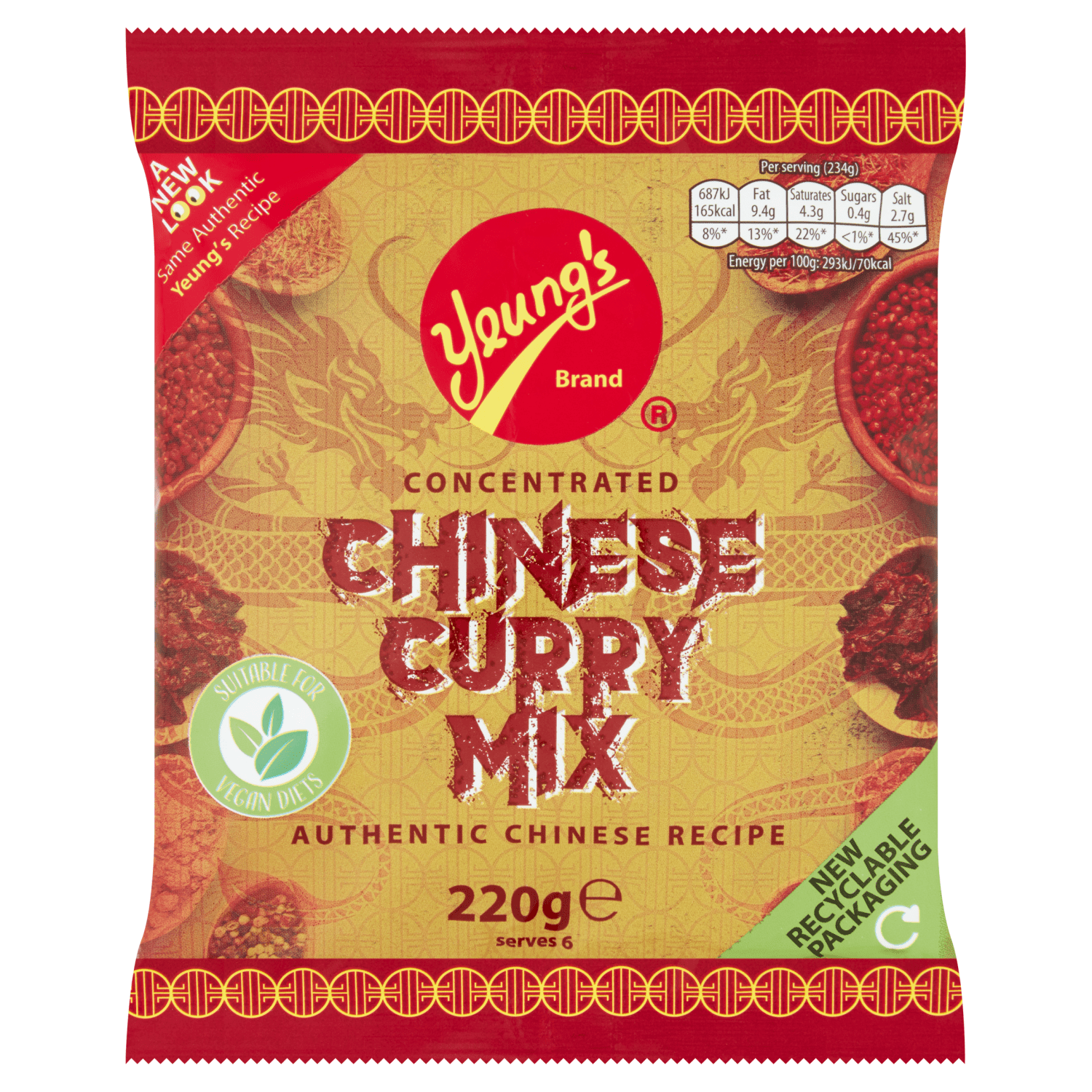 Yeung's Concentrated Chinese Curry Mix 220g - UK Food & Drink - 5022414002208