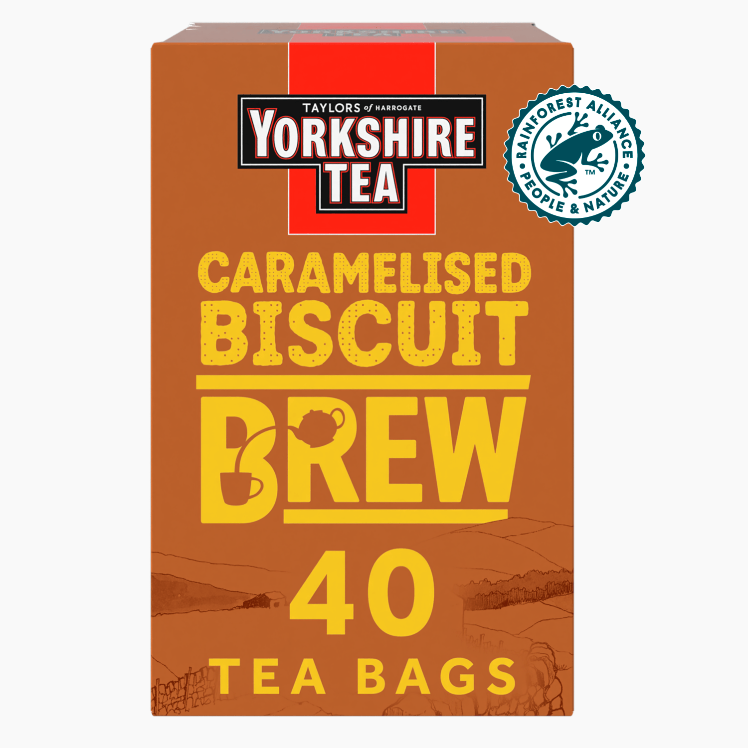 Yorkshire Tea Caramelised Biscuit Brew 40 Tea Bags 112g - UK Food & Drink - 615357000100