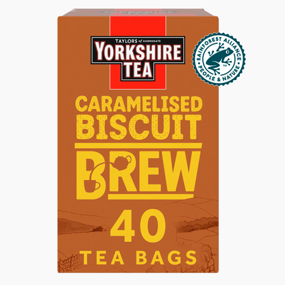 Yorkshire Tea Caramelised Biscuit Brew 40 Tea Bags 112g - UK Food & Drink - 615357000100