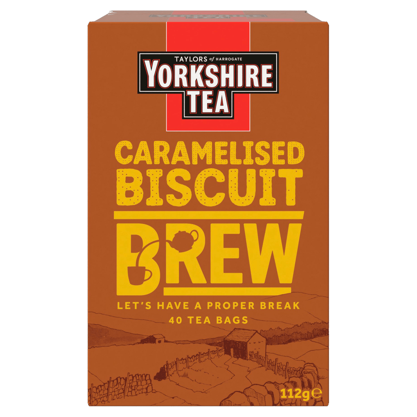 Yorkshire Tea Caramelised Biscuit Brew 40 Tea Bags 112g - UK Food & Drink - 615357000100