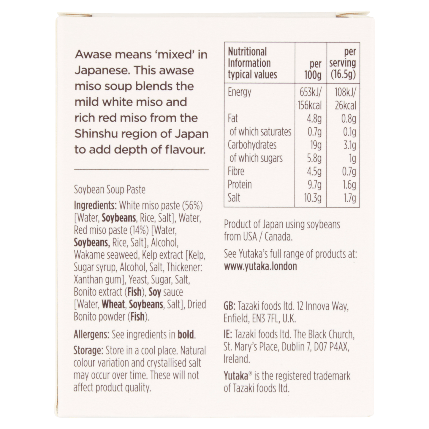 Yutaka Mellow Yellow Miso Soup Paste 50g - UK Food & Drink - 5014276701023