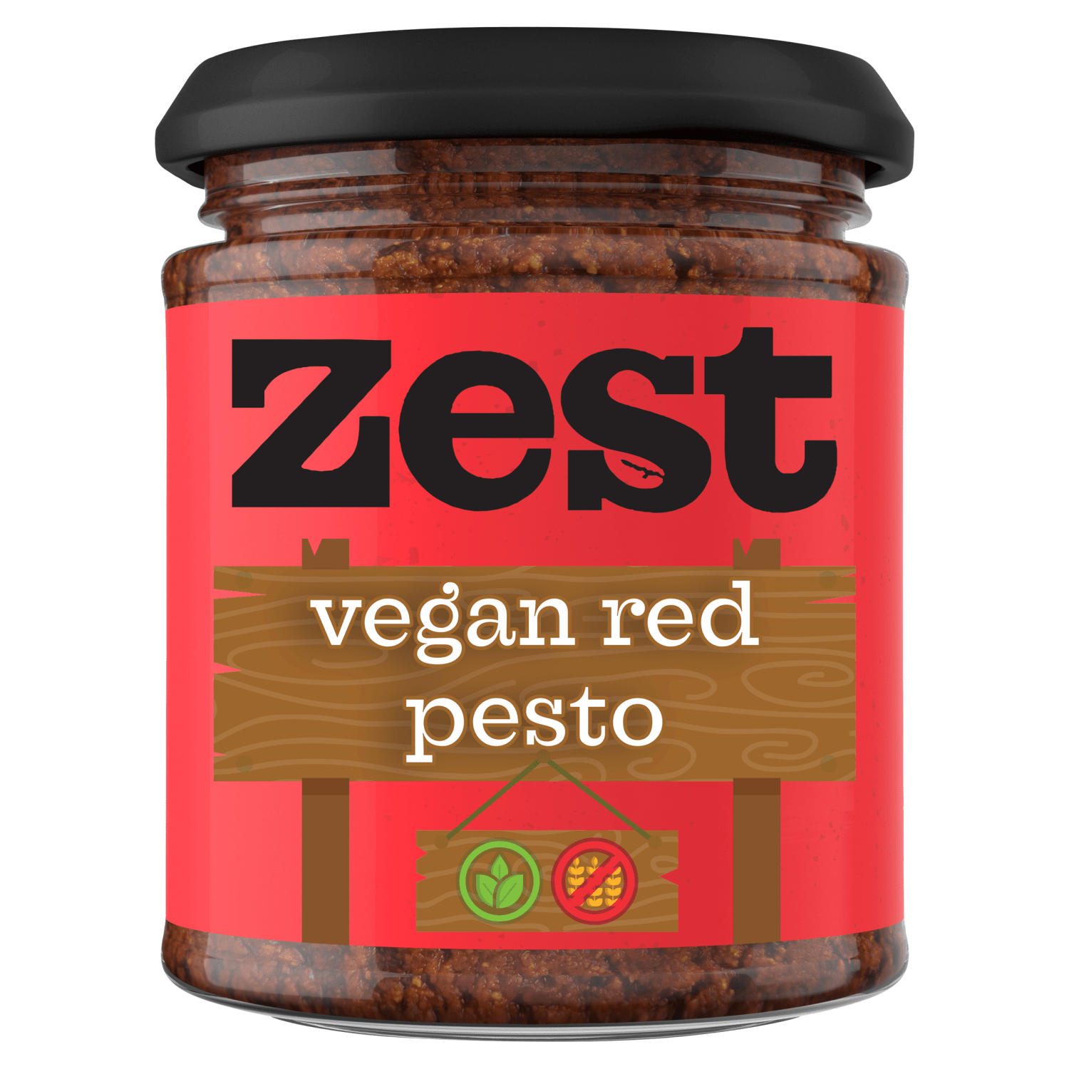 Zest Vegan Red Pesto 165g - UK Food & Drink - 5010338103590