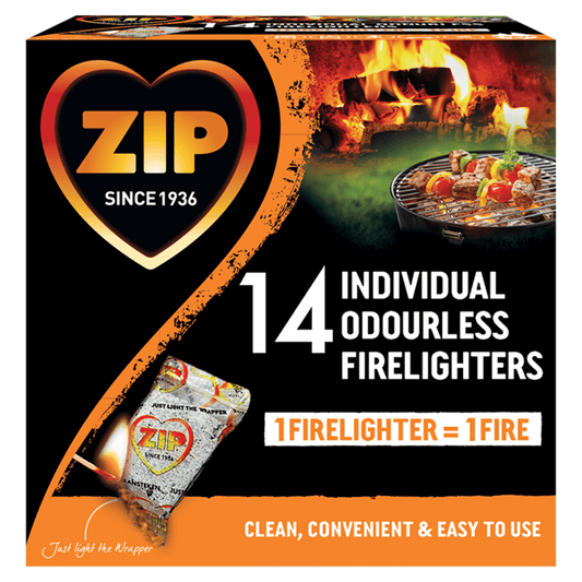 Zip 14 Individual Odourless Firelighters - UK Food & Drink - 5065000499211