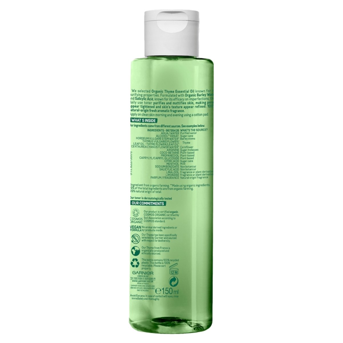 Garnier Organic Thyme Toner - Intamarque 3600542184793