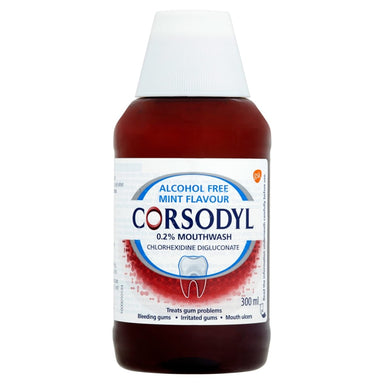 Corsodyl Mouthwash 300ml Mint Alcohol Free (MED) - Intamarque - Wholesale 5000347037689